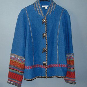 Coldwater Creek Native American Indian Style Jacket size L
